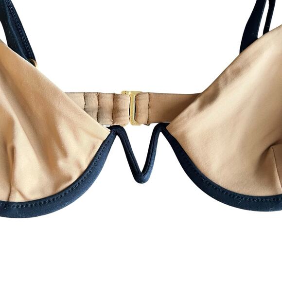 L*Space Women’s Nico Tan Bikini Top Black V Wiring Size Medium - Picture 3 of 10
